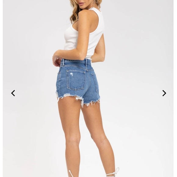 GRLFRND Helena button fly distressed shorts 26 girlfriend - Picture 2 of 11